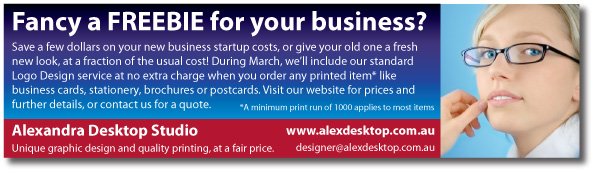 Alexandra desktop studio: Unique graphic design and quality printing, at a fair price